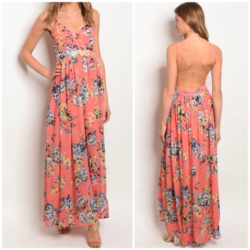 LAST1️⃣//CORAL FLORAL DRESS - Picture 2 of 13